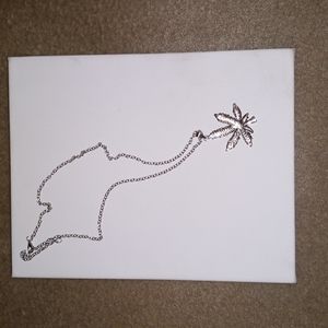 Brand new 24 in Long silver plant necklace